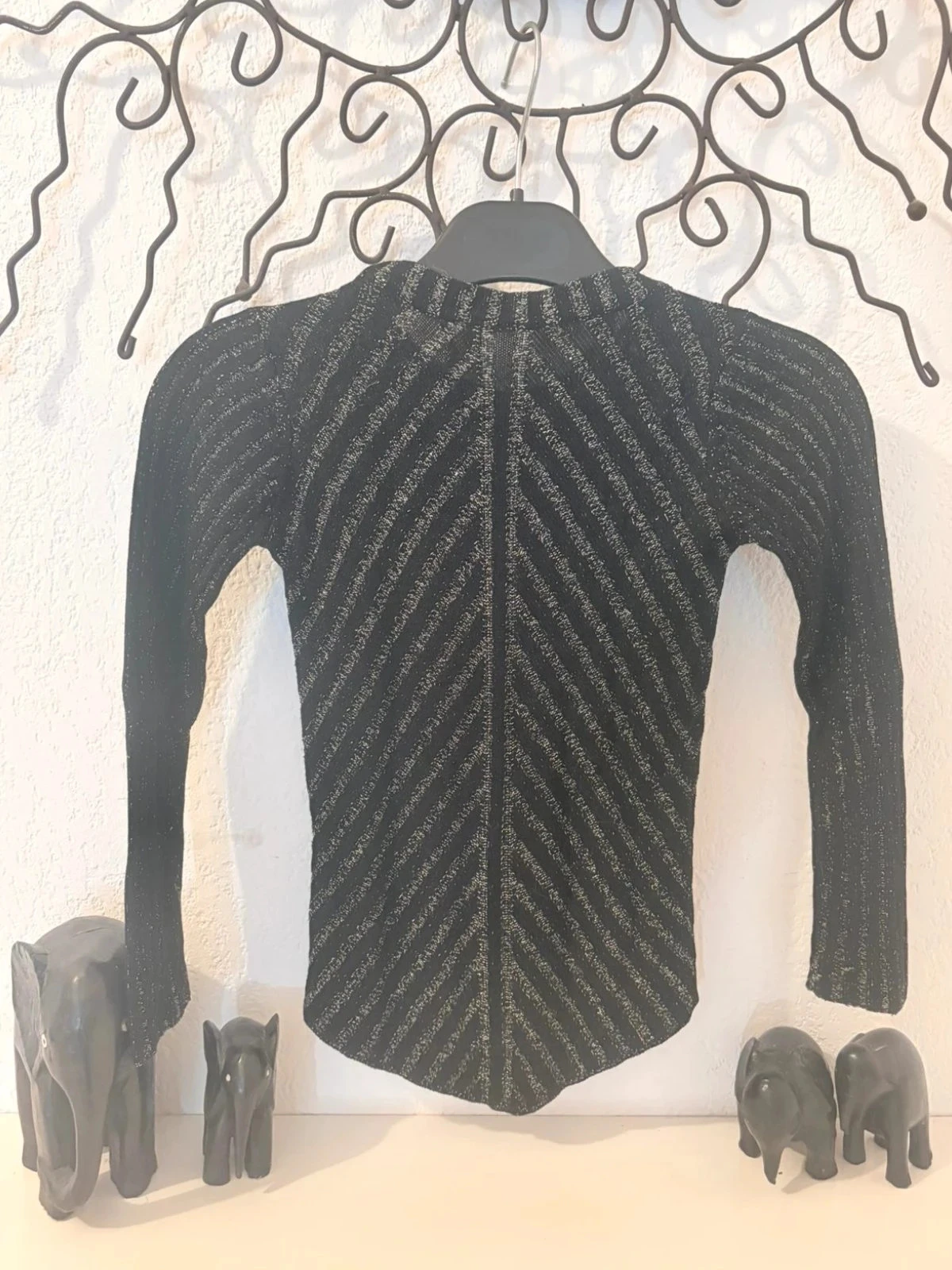 Top brillante de manga larga - Negro y Plata - 6 años – photo 4